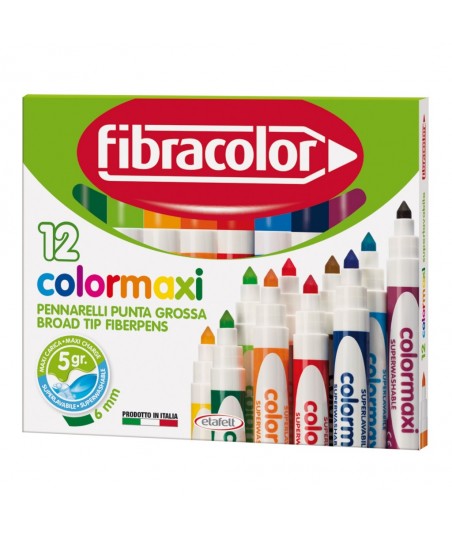 Pennarelli Colorito Maxi Fibracolor - Astuccio 12 Colori FIBRACOLOR -  10630SW012SC