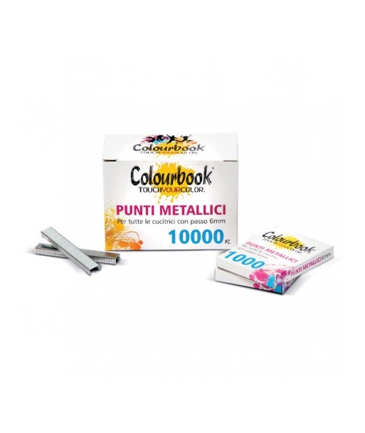 Punti metallici (confezione da 10.000) 6/4 Standard per cucitrici -  Colourbook